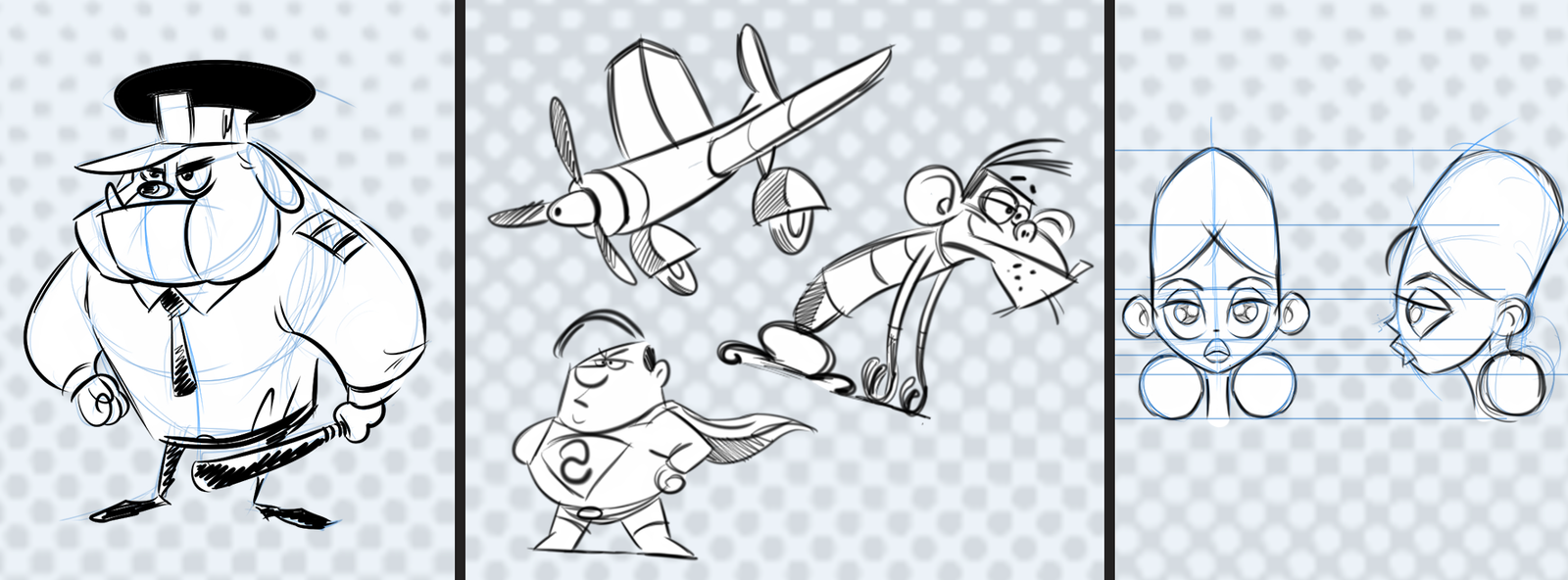 Banner Dibujo humorístico para cómic y animación general Santa Gráfica online